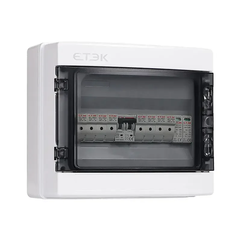 4 in 1 Out PV Combiner Box 500V 1000V with MCB SPD Fuse
