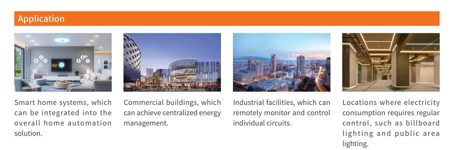 EKR3L RS485 application scenes for smart home, commercial buildings, industrial facilities and public lighting control