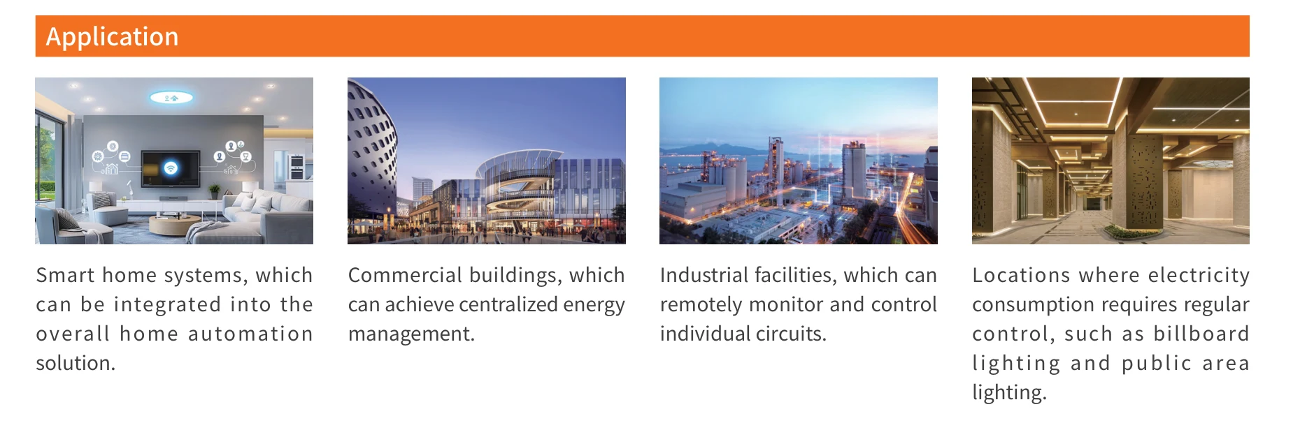 EKR3 WiFi application scenes for smart home, commercial buildings, industrial facilities and public lighting control