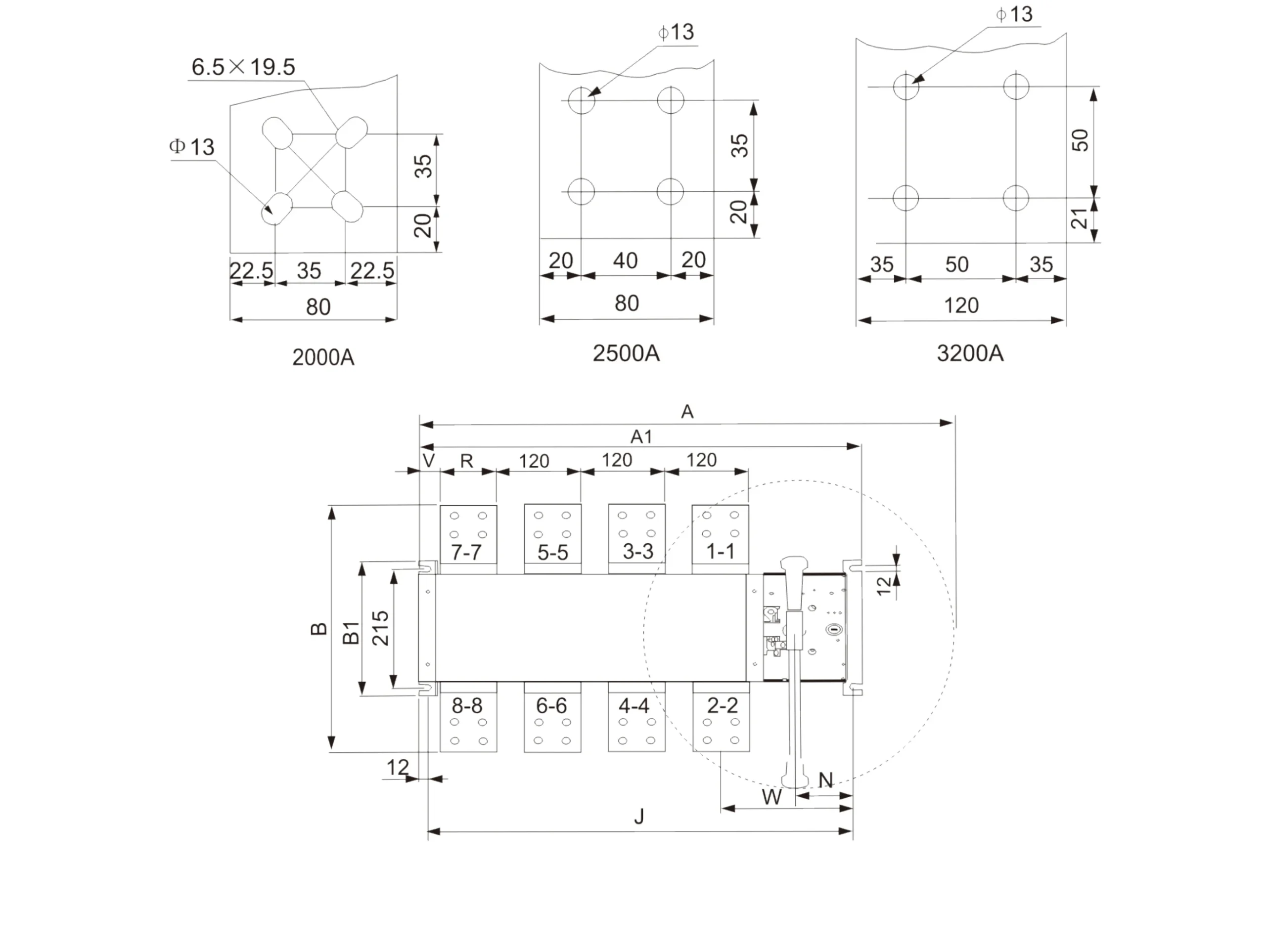 EKATS1 2000-3200A dimensions