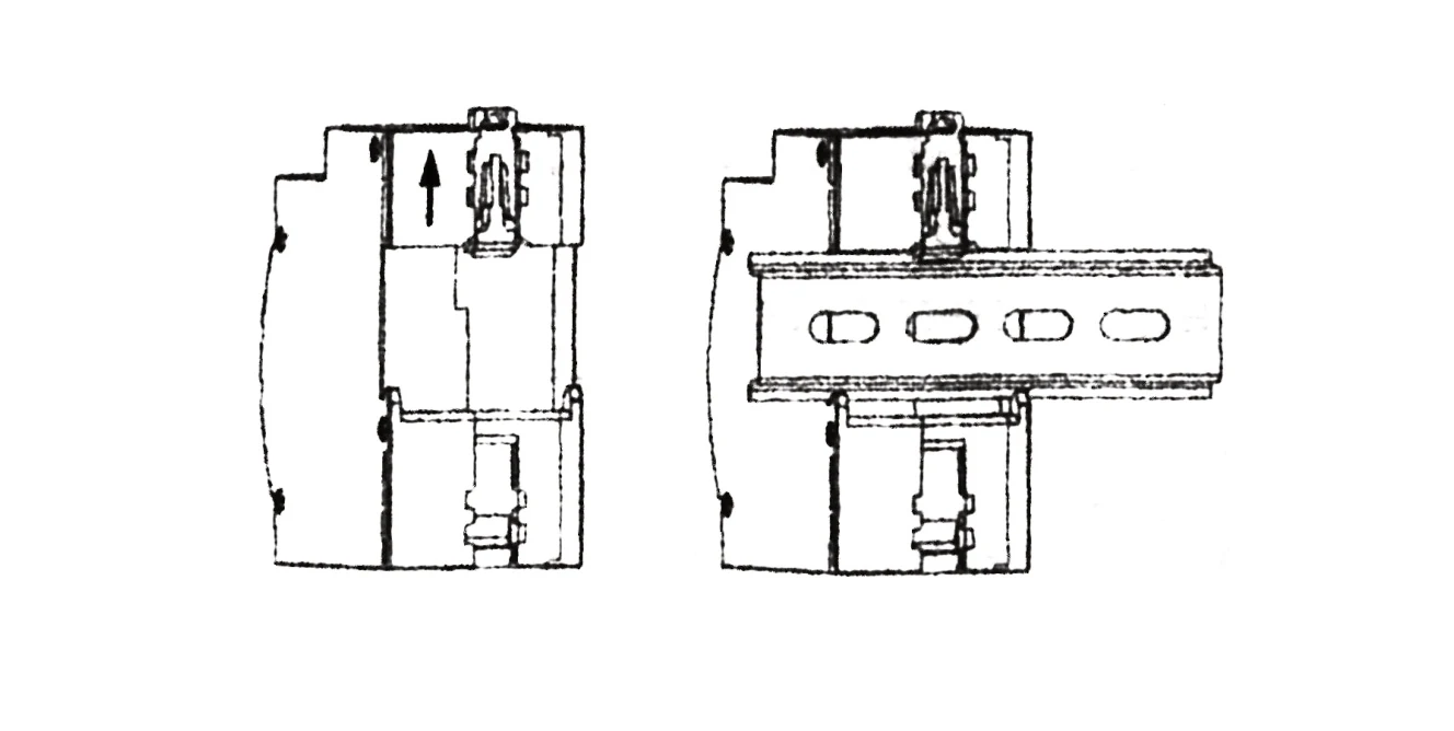 EKATS5 DIN rail track installation diagram
