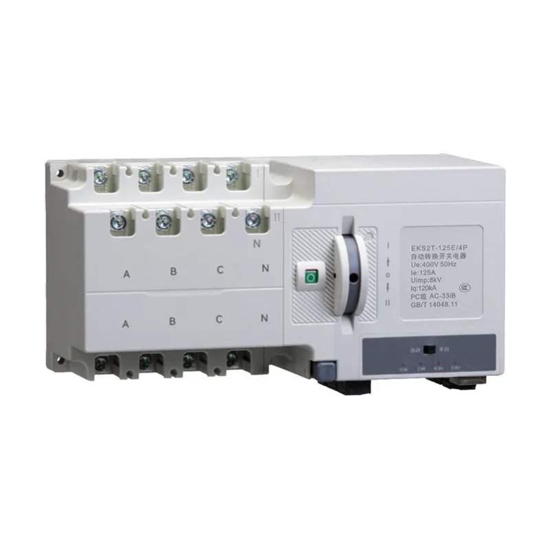 EKS2T series PC grade three-sectional automatic transfer switch product photo white background