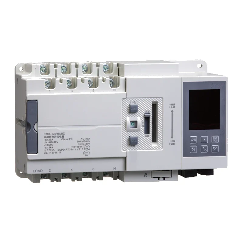 ETEK EKS5 dual power automatic transfer switch PC class ATS with LED controller panel and Route I/II power terminals