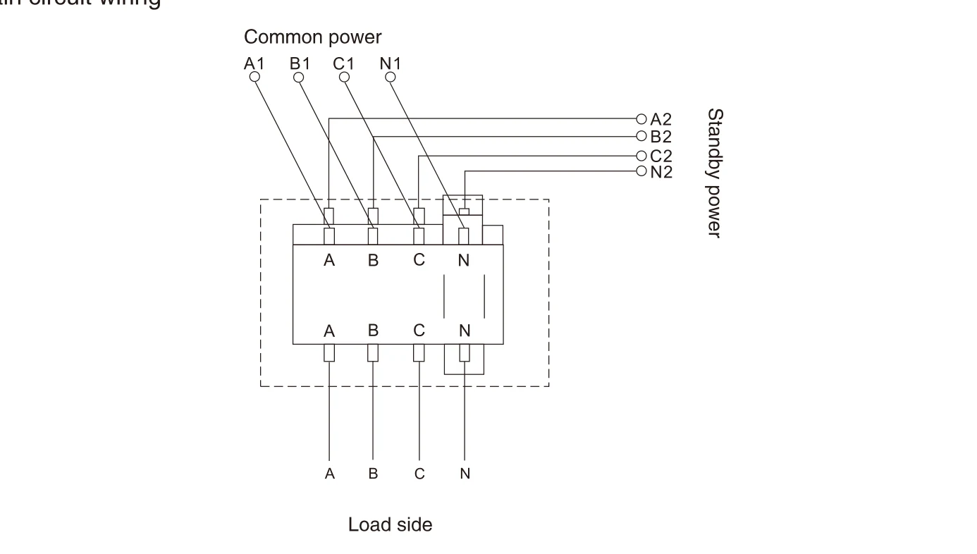 EKATS6 main circuit wiring diagram with common power, standby power and load side