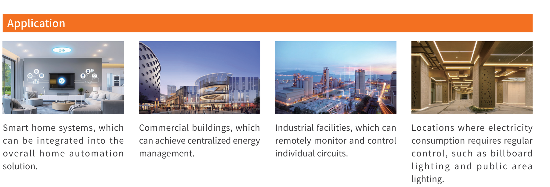 EKR3S WiFi application scenes for smart home, commercial buildings, industrial facilities and public lighting control
