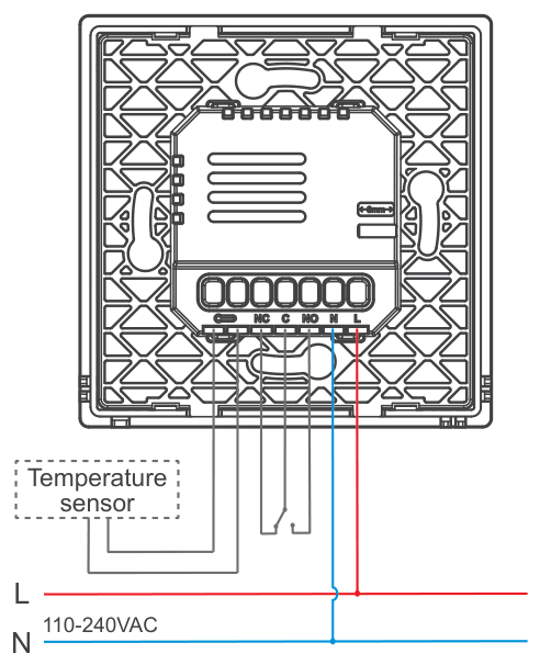 EW1 series 86 full-screen thermostat wiring diagram