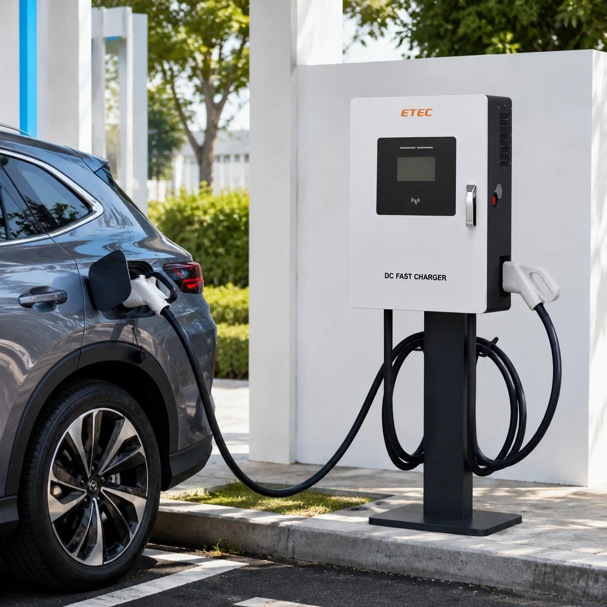 ETEK EKDC DC fast charger in service at a public charging site