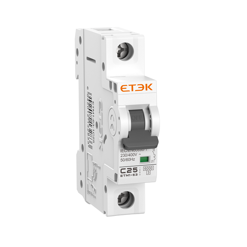 ETM1-63 6kA MCB 1P 25A C Curve IEC80898-1 Standard